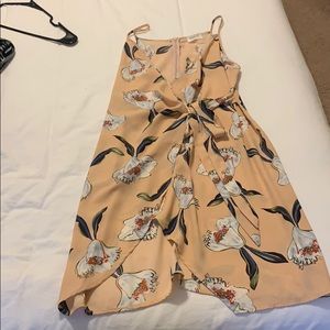 Floral tie front dress